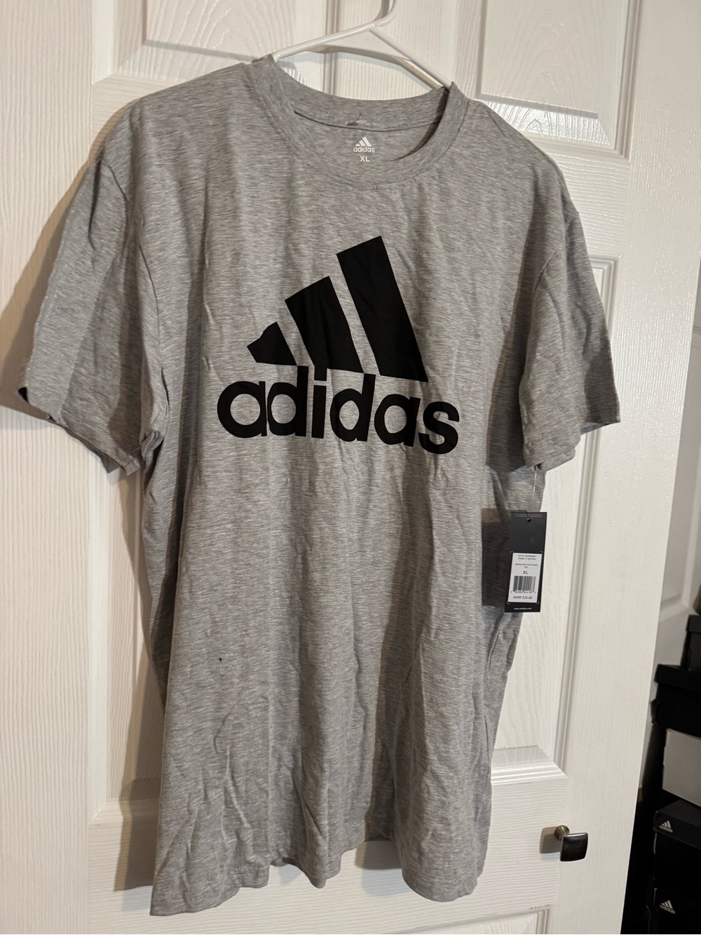 adidas Gray Short Sleeve T-Shirt with Black Logo